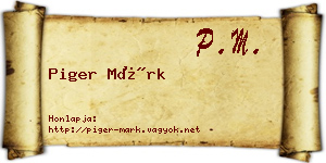 Piger Márk névjegykártya